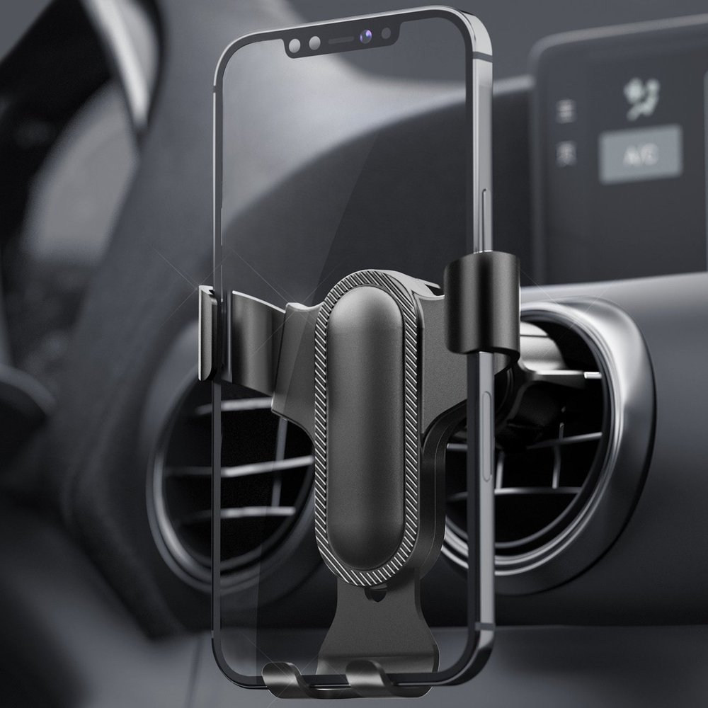 Dudao gravitacinis automobilinis telefono laikiklis ventiliacijos grotelėms – juodas (F7s) - Image 4