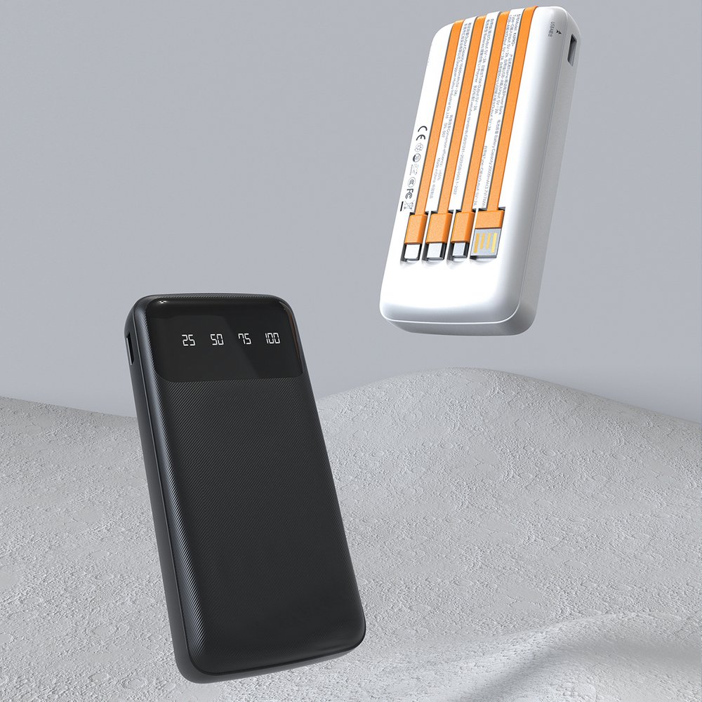 Dudao K6Pro universali išorinė baterija 10000mAh su USB, USB-C ir Lightning kabeliais – juoda - Image 5