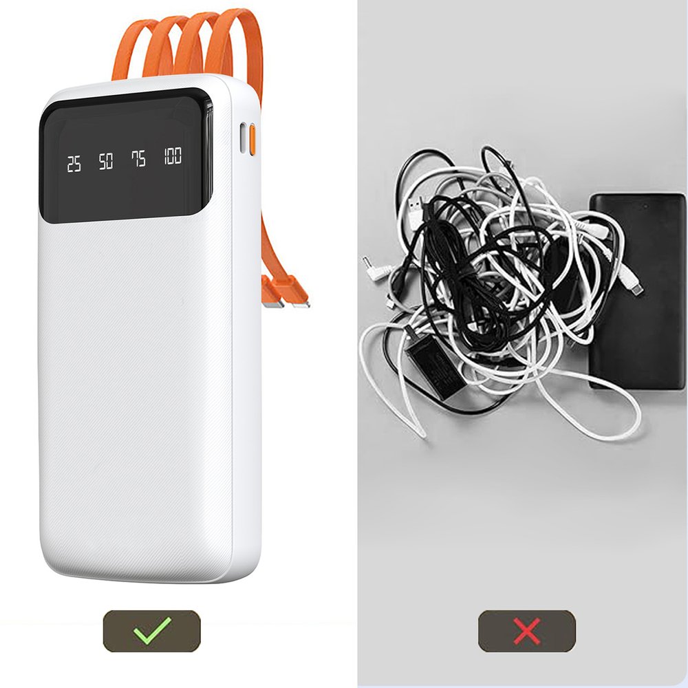 Dudao K6Pro universali išorinė baterija 10000mAh su USB, USB-C ir Lightning kabeliais – juoda - Image 6
