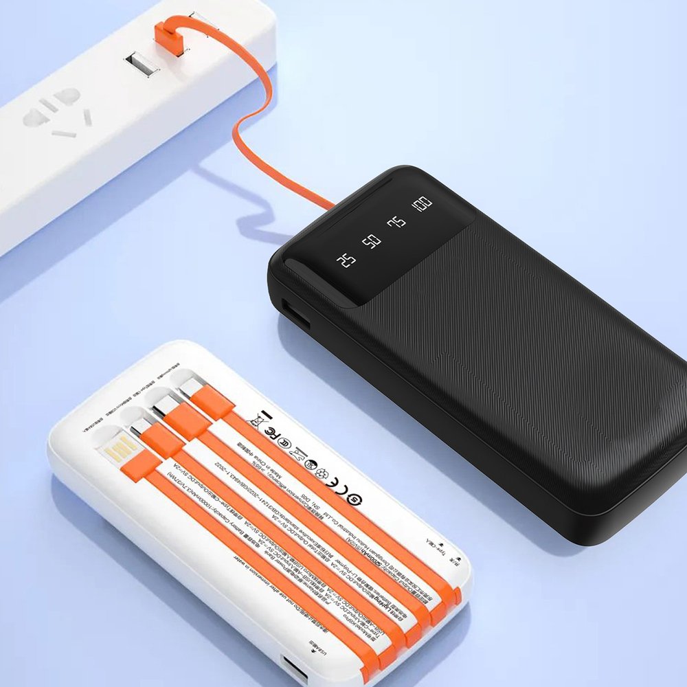 Dudao K6Pro universali išorinė baterija 10000mAh su USB, USB-C ir Lightning kabeliais – juoda - Image 7