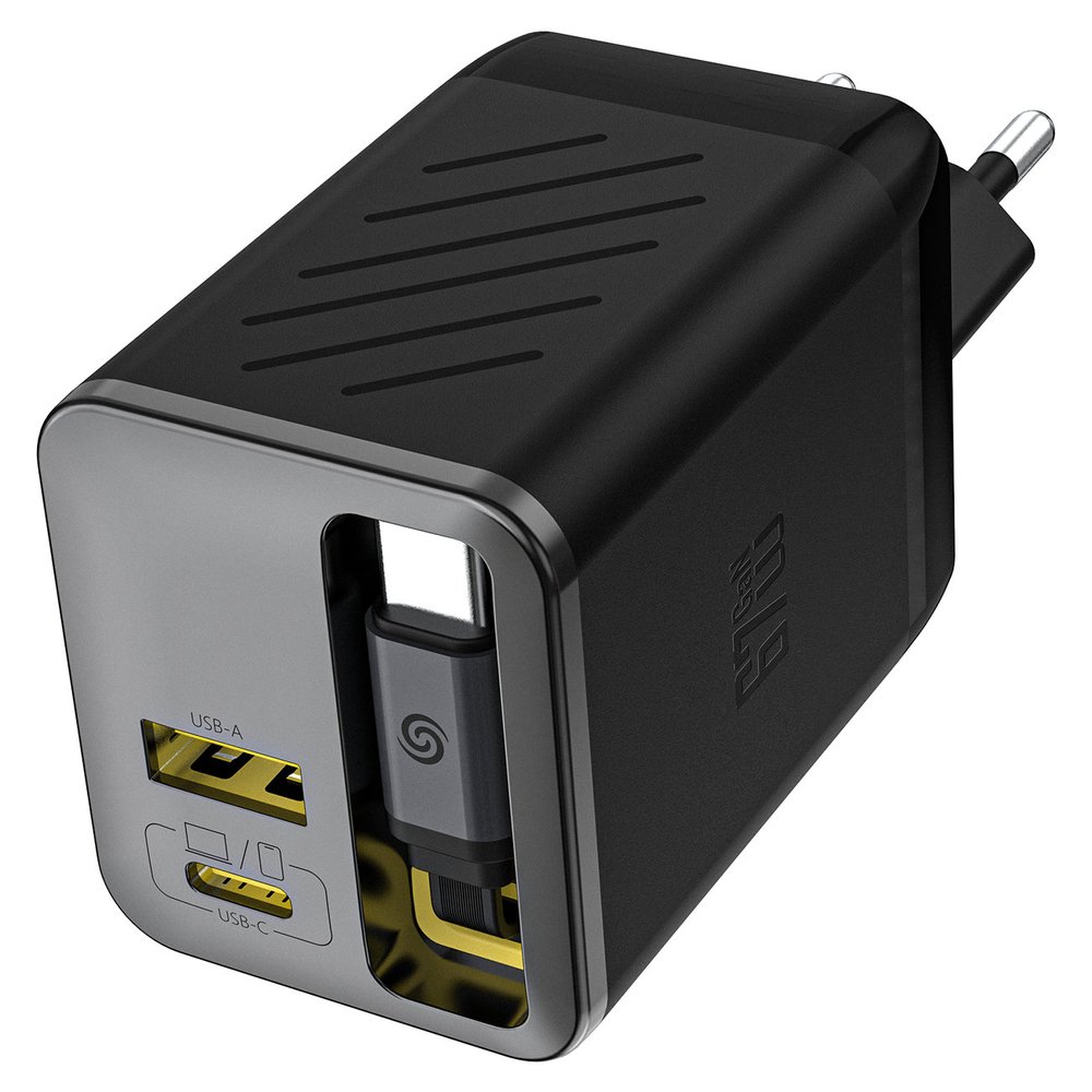 Dudao A67EU GaN 67W sieninis įkroviklis su ištraukiamu USB-C Power Delivery Quick Charge laidu – juodas - Image 2