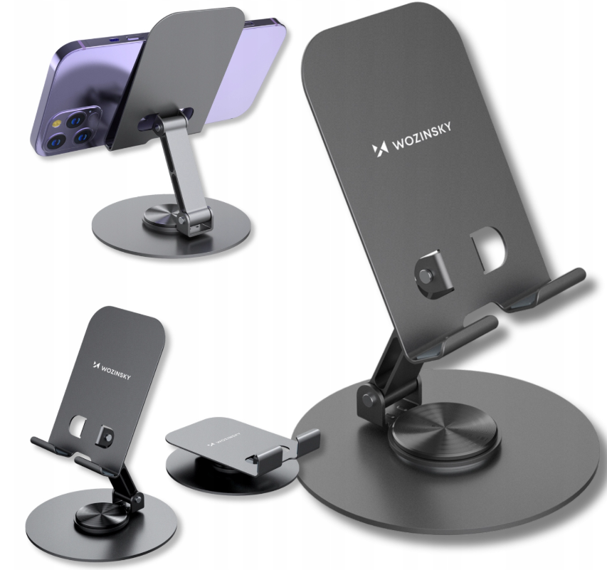Wozinsky WPT-K95 pasukamas telefono ir planšetės stovas – pilkas - Image 8