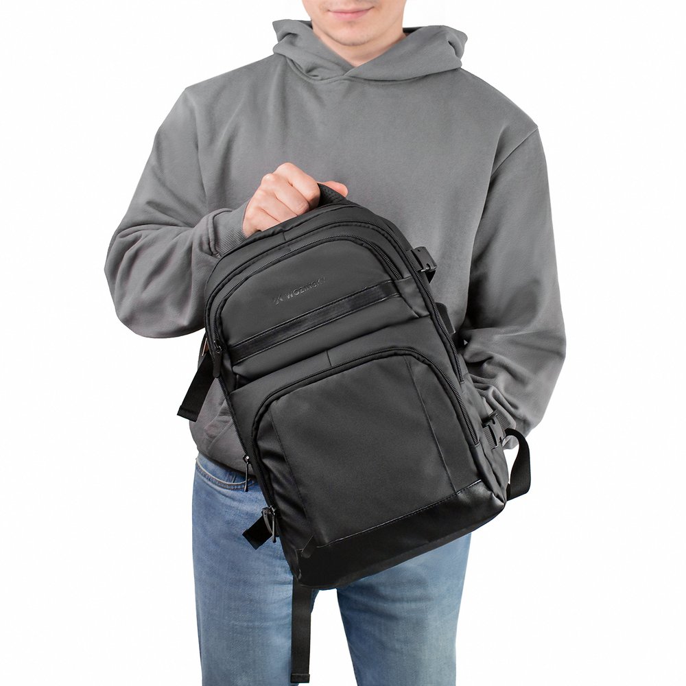 Wozinsky WPW-20L kuprinė su 15” nešiojamojo kompiuterio skyriumi, 40 × 20 × 25 cm, rankiniam bagažui – juoda - Image 15