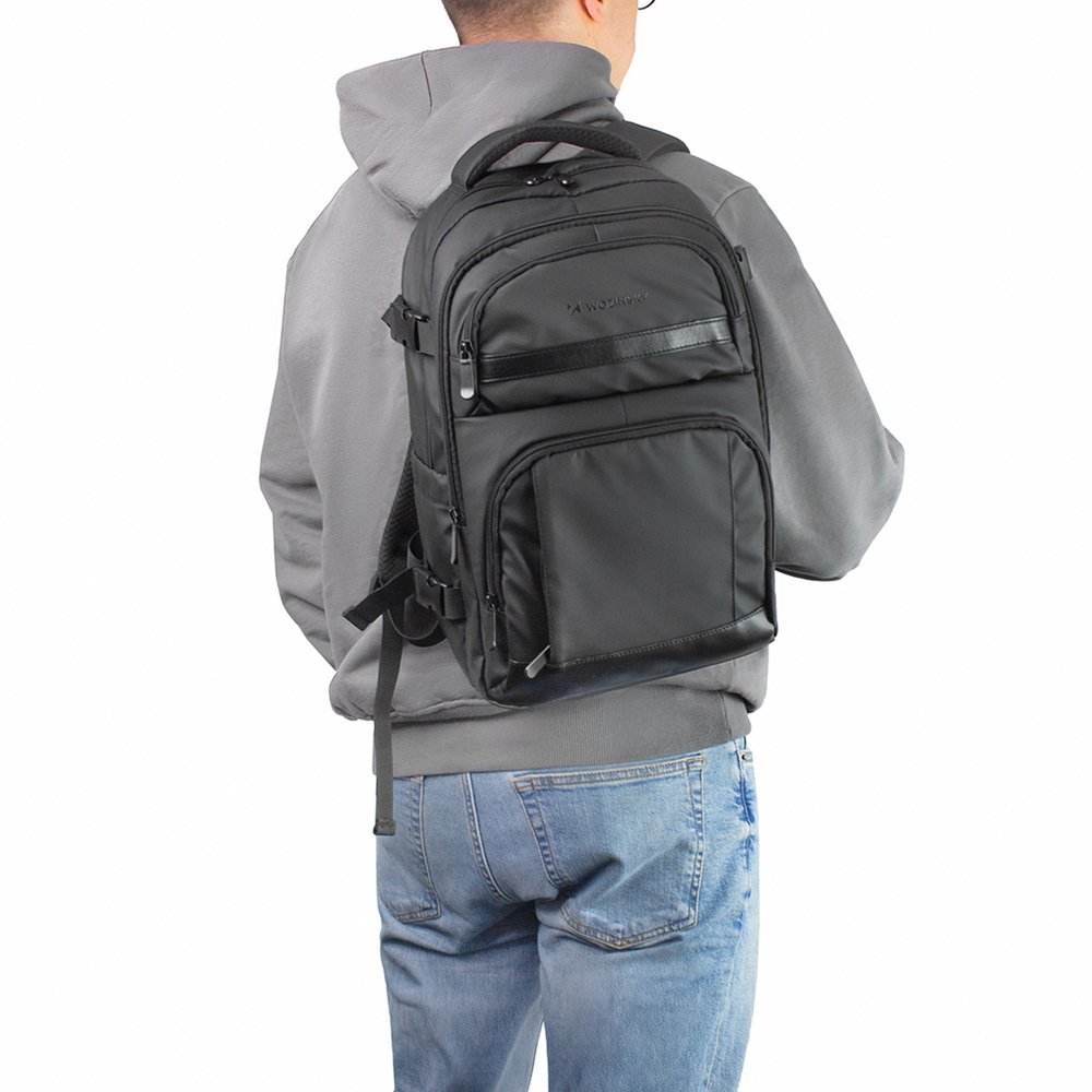 Wozinsky WPW-20L kuprinė su 15” nešiojamojo kompiuterio skyriumi, 40 × 20 × 25 cm, rankiniam bagažui – juoda - Image 14