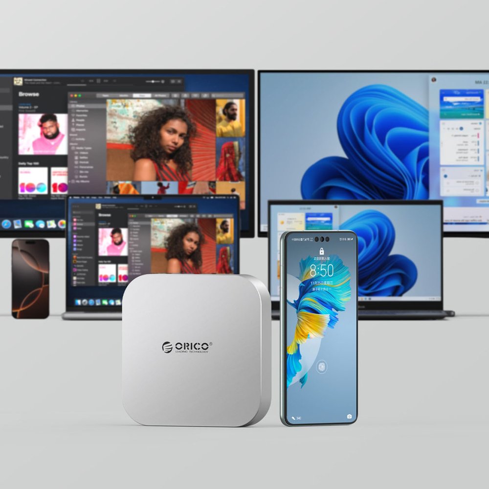 Orico MiniLink 9-in-1 prijungimo stotelė su M.2 SSD disko lizdu – sidabrinė - Image 10