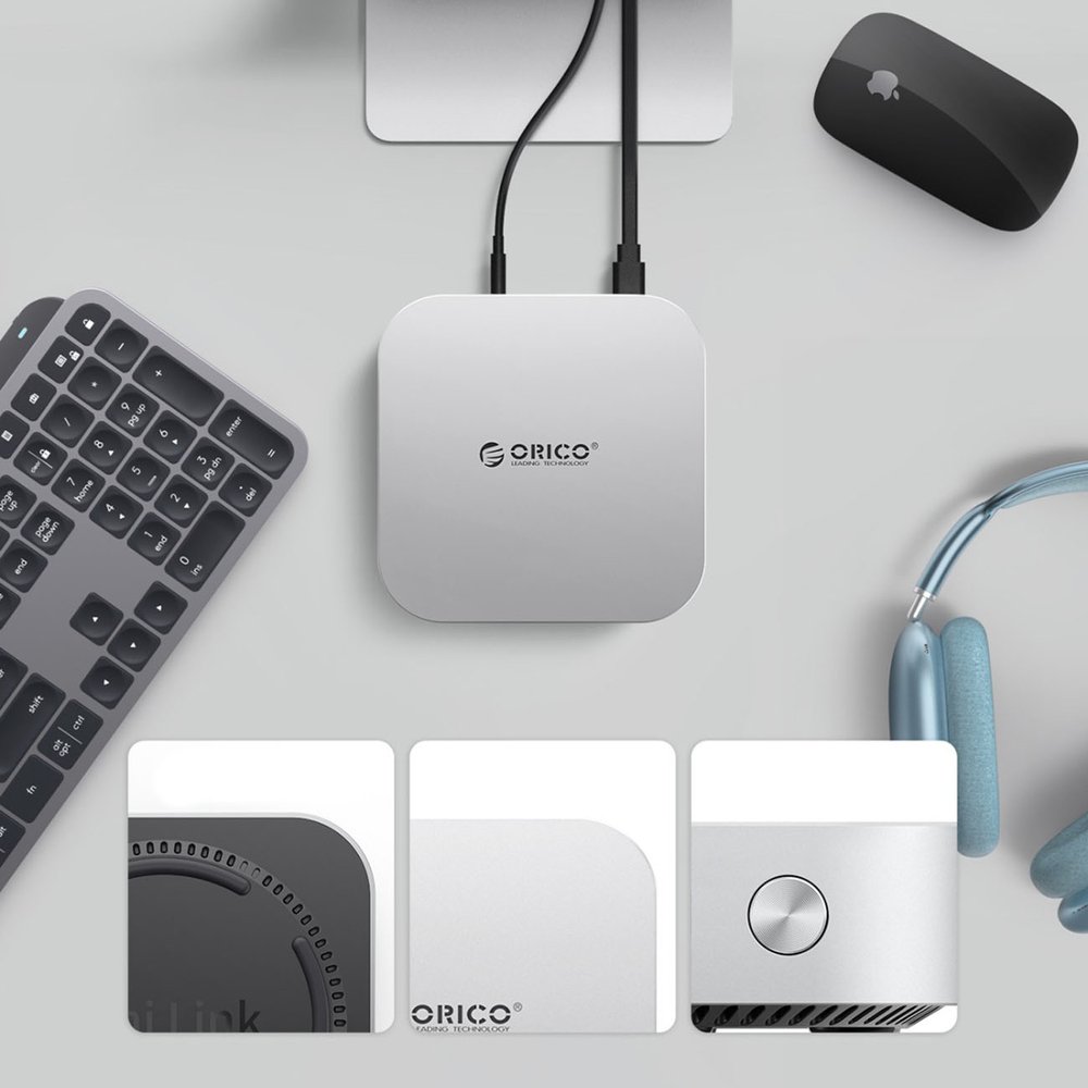 Orico MiniLink 9-in-1 prijungimo stotelė su M.2 SSD disko lizdu – sidabrinė - Image 6