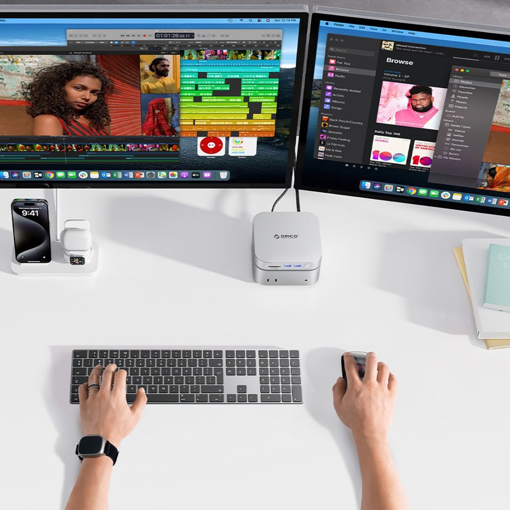 Orico MiniLink 9-in-1 prijungimo stotelė su M.2 SSD disko lizdu – sidabrinė - Image 7