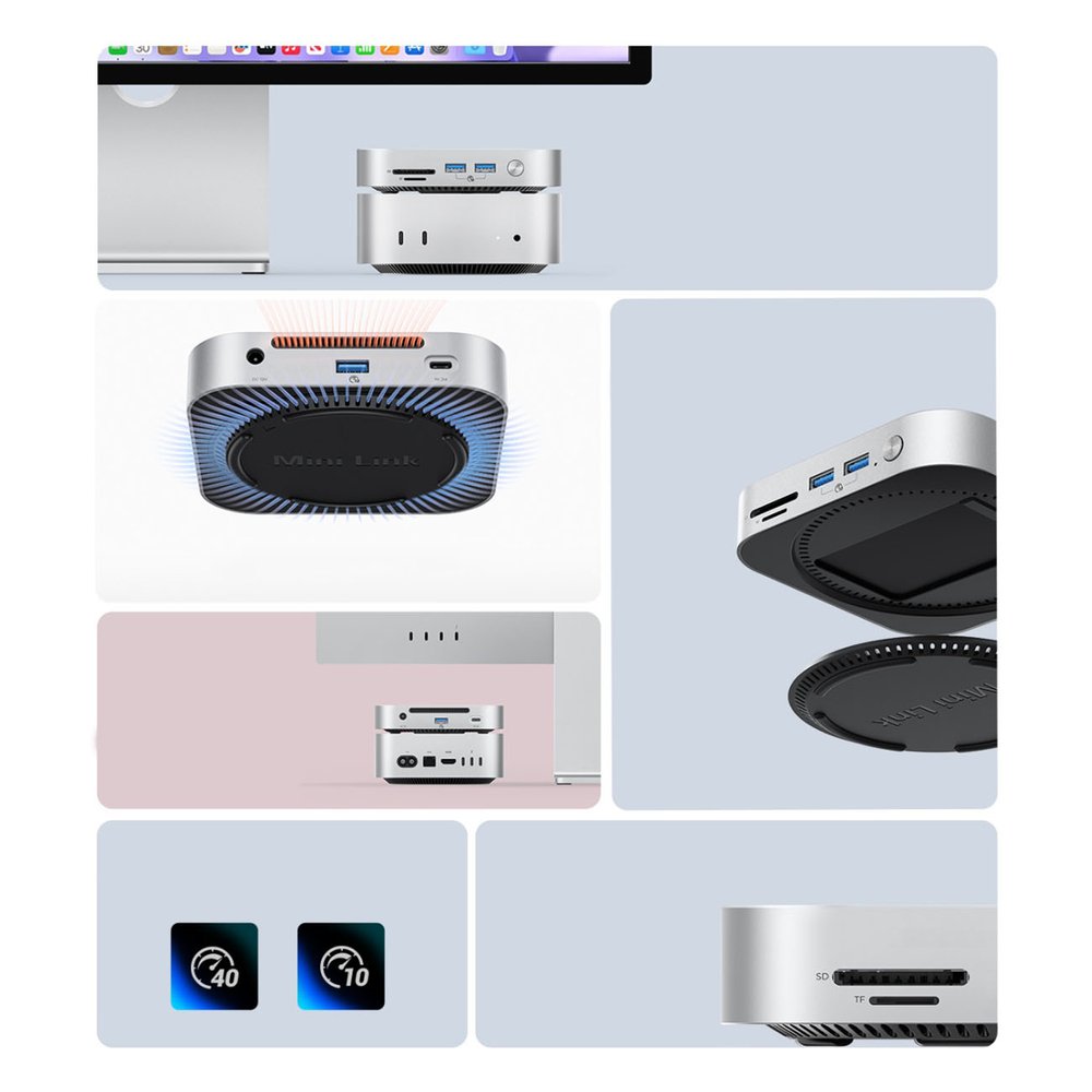 Orico MiniLink 9-in-1 prijungimo stotelė su M.2 SSD disko lizdu – sidabrinė - Image 8
