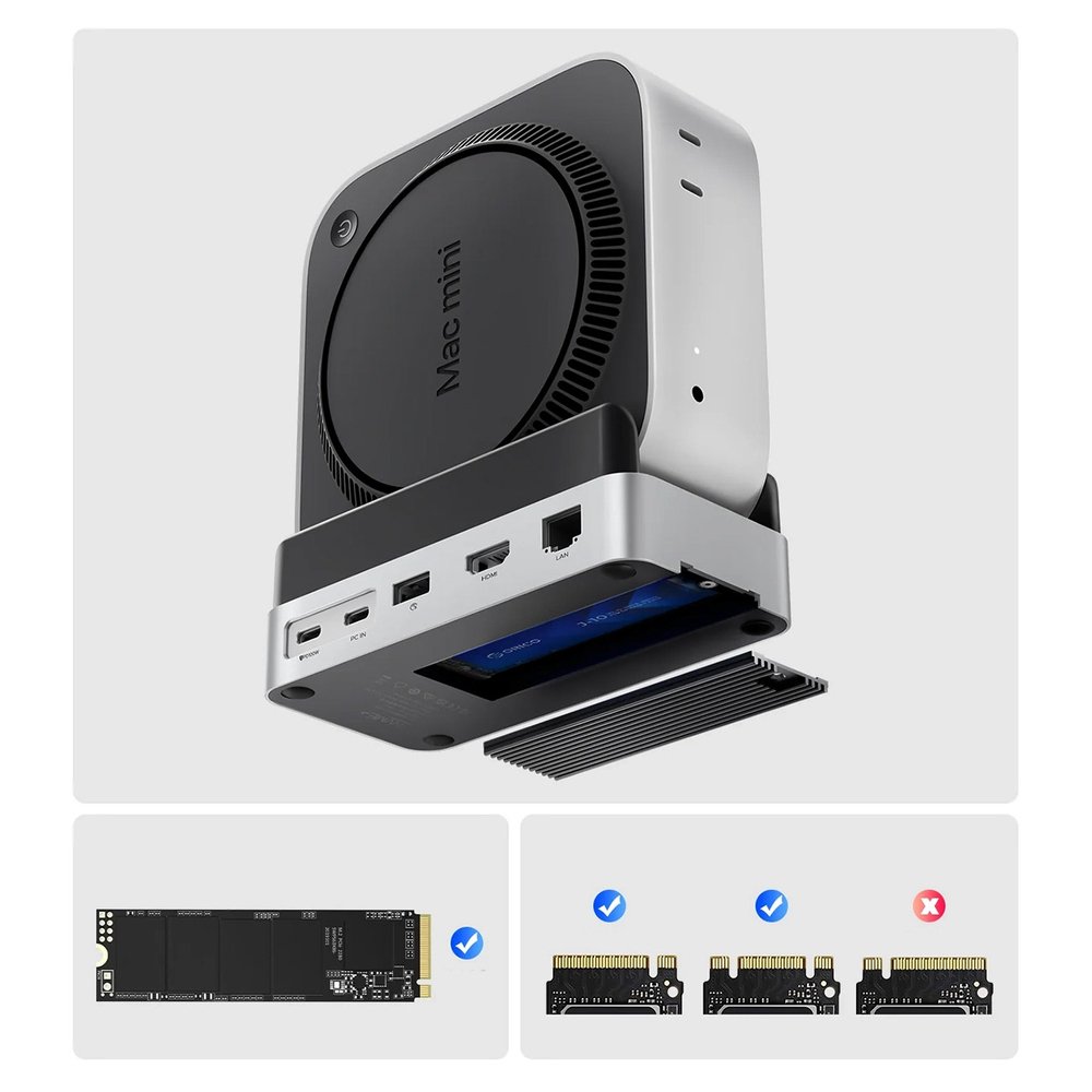 Orico MiniDock 10-in-1 prijungimo stotelė su SSD disko lizdu – sidabrinė - Image 4