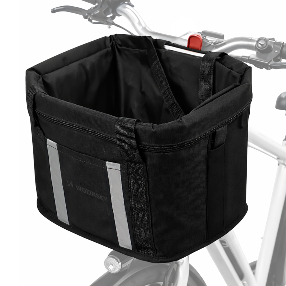 Wozinsky fabric bicycle basket large - black
