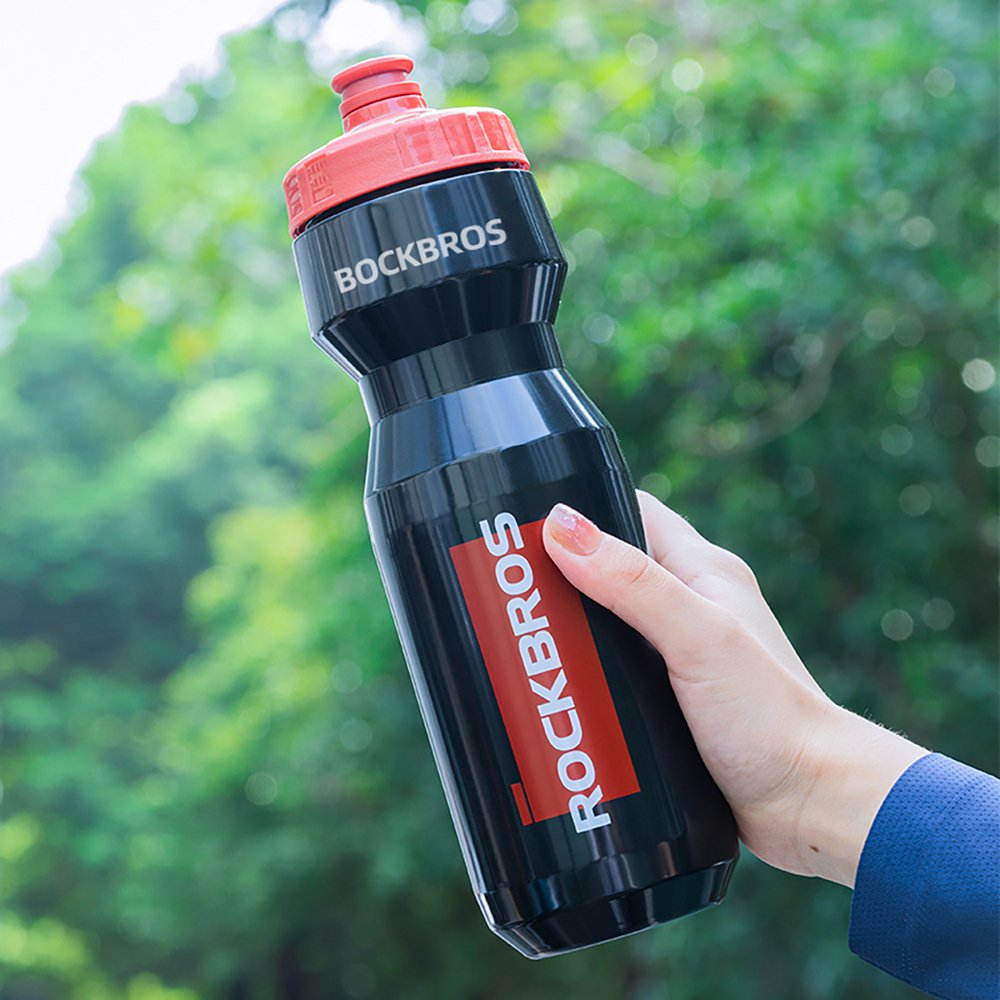 Rockbros dviračio gertuvė 750 ml – skaidri juoda su raudonu antgaliu - Image 4
