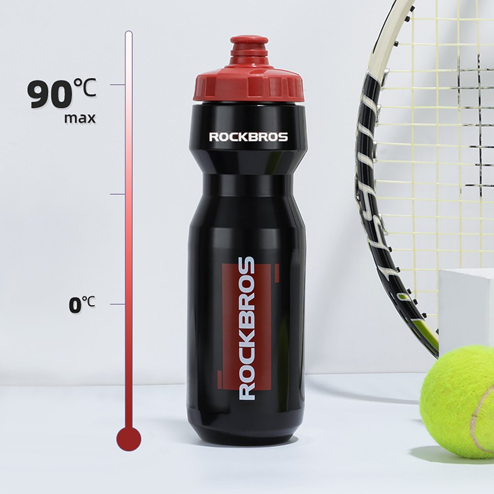 Rockbros dviračio gertuvė 750 ml – skaidri juoda su raudonu antgaliu - Image 8
