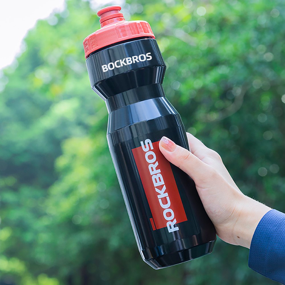 Rockbros dviračio gertuvė 750 ml – skaidri juoda su raudonu antgaliu - Image 9