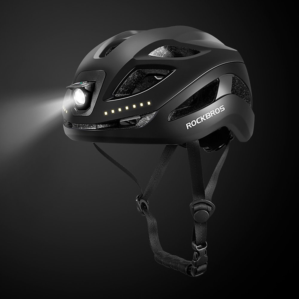 Rockbros ZK-077 dviračio šalmas su integruotu daugiakrypčiu apšvietimu 57–61 cm – juodas - Image 2