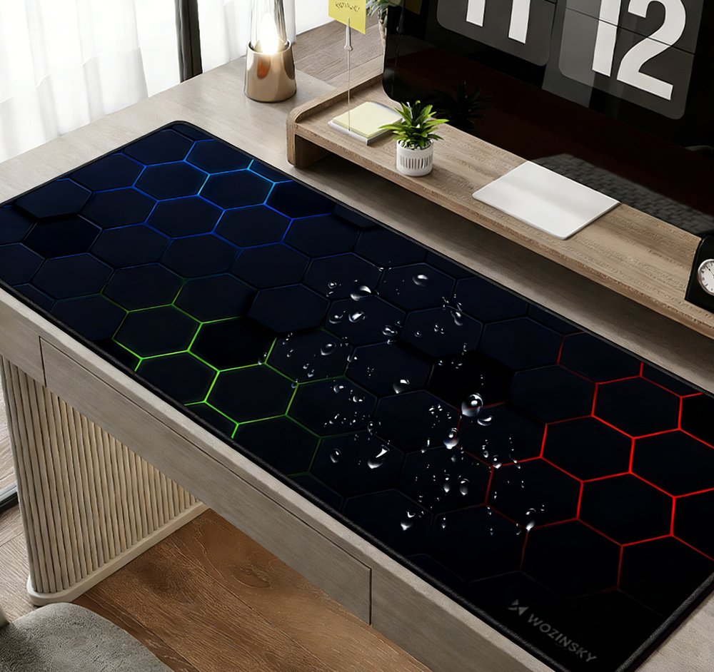 Wozinsky WPD-B800 žaidimų pelės kilimėlis 800 × 300 mm su raštu, atsparus vandeniui – juodas - Image 6
