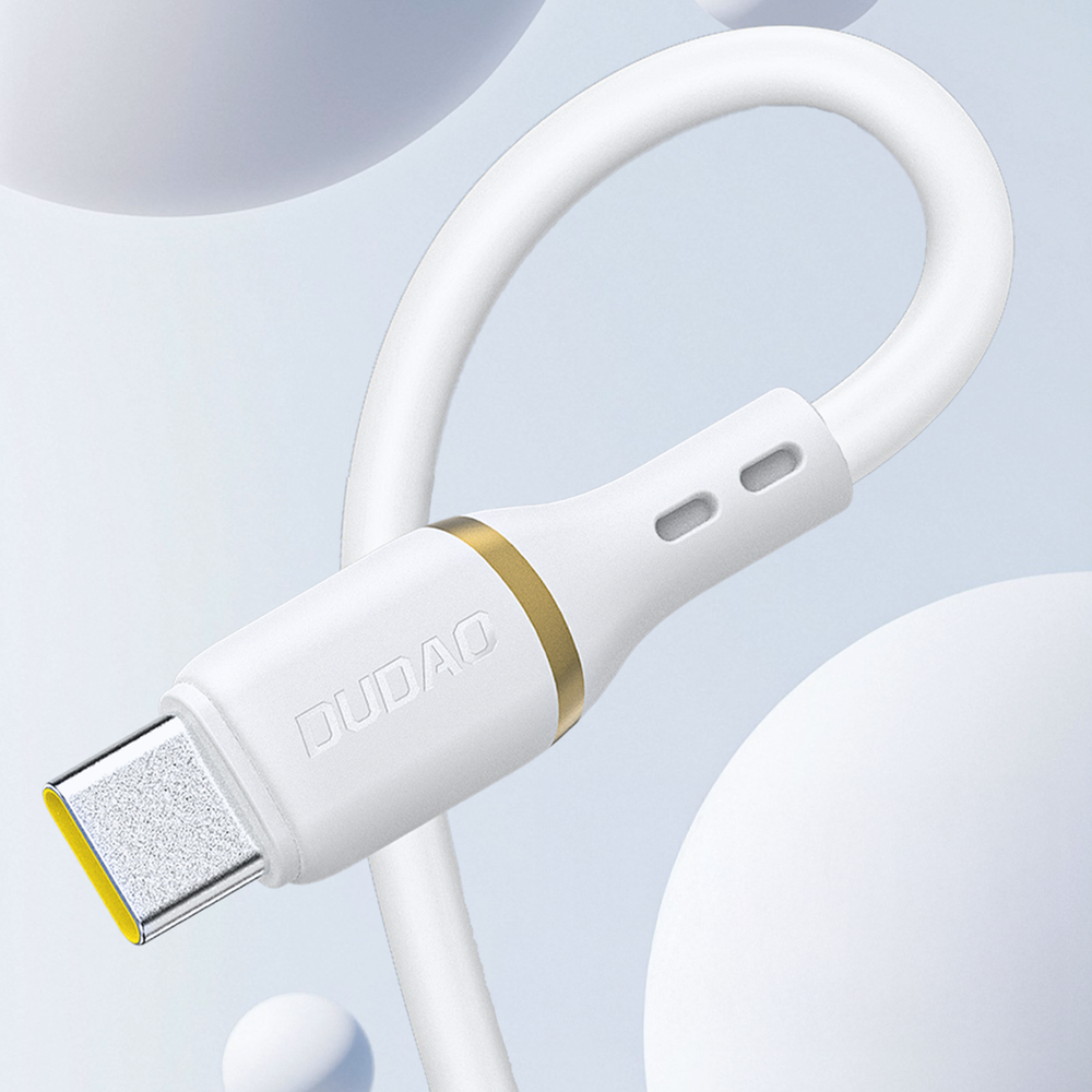 Dudao L25L USB-A – Lightning laidas 1 m, 30 W, su minkštu silikoniniu pynimu – baltas - Image 4