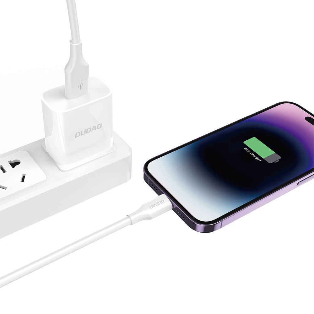 Dudao L2sL USB-A – Lightning 6 A laidas 1,2 m – baltas - Image 3