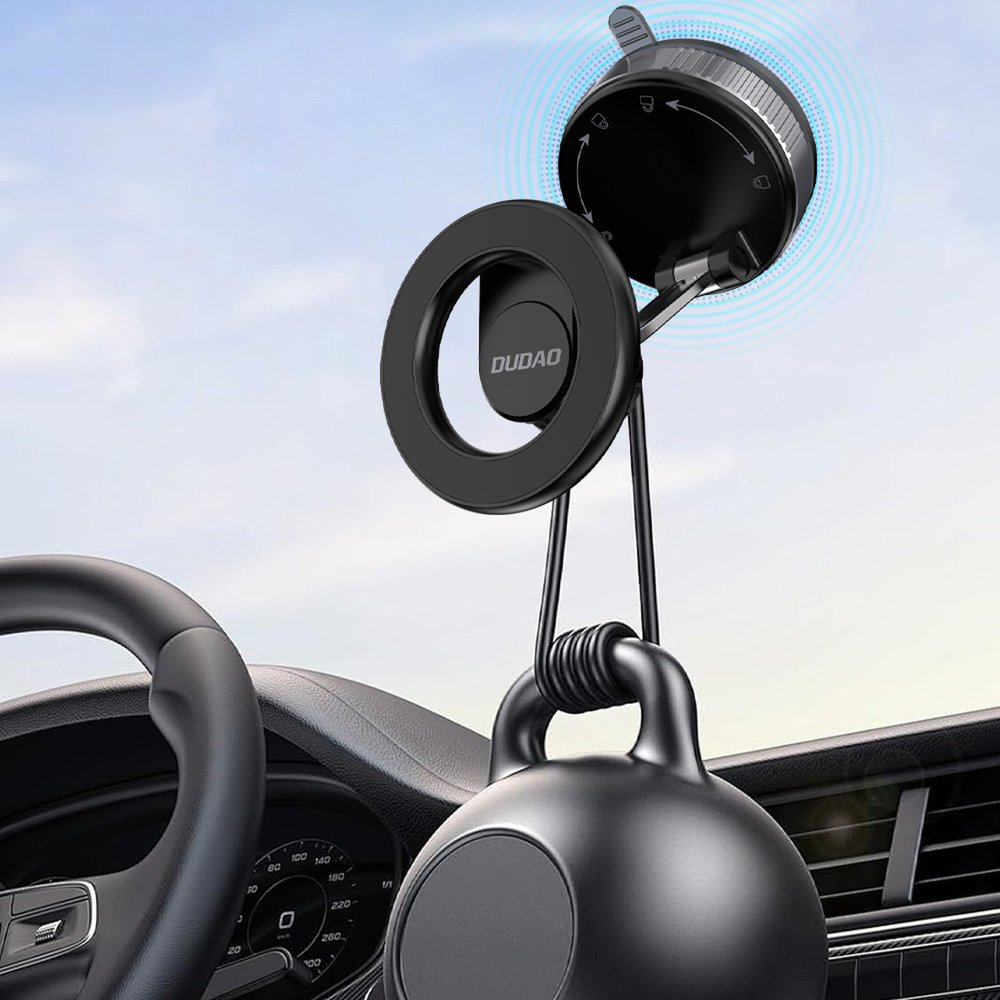 Dudao F24X MagSafe suderinamas automobilinis laikiklis su siurbtuku – juodas - Image 5