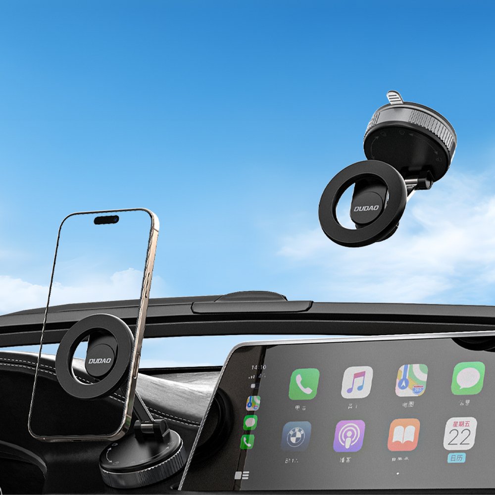 Dudao F24X MagSafe suderinamas automobilinis laikiklis su siurbtuku – juodas - Image 6