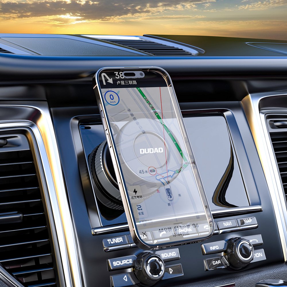 Dudao F24PRO MagSafe suderinamas automobilinis laikiklis su siurbtuku priekiniam stiklui arba prietaisų skydeliui – juodas - Image 5
