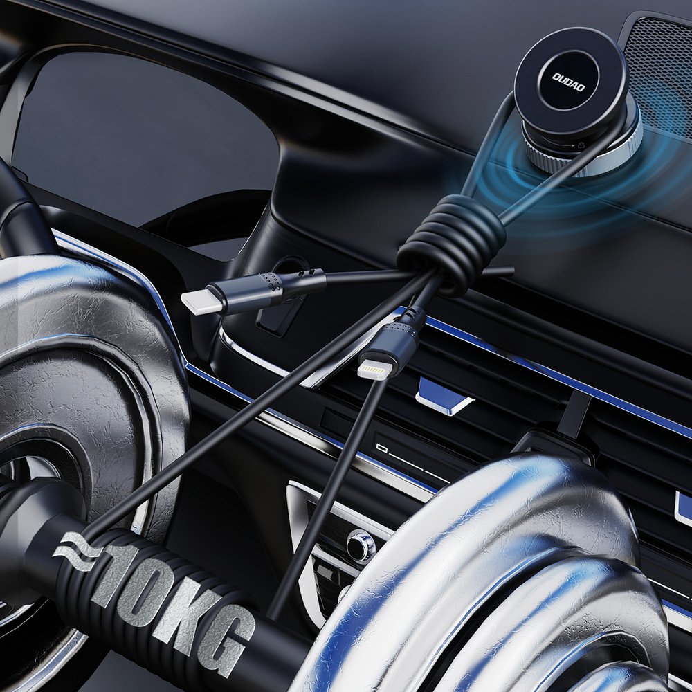 Dudao F24PRO MagSafe suderinamas automobilinis laikiklis su siurbtuku priekiniam stiklui arba prietaisų skydeliui – juodas - Image 6