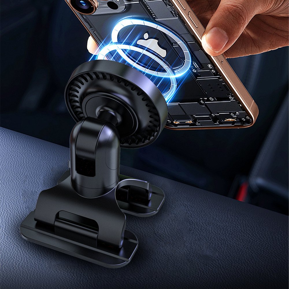 Dudao F25 MagSafe suderinamas automobilinis laikiklis prietaisų skydeliui arba priekiniam stiklui – juodas - Image 5