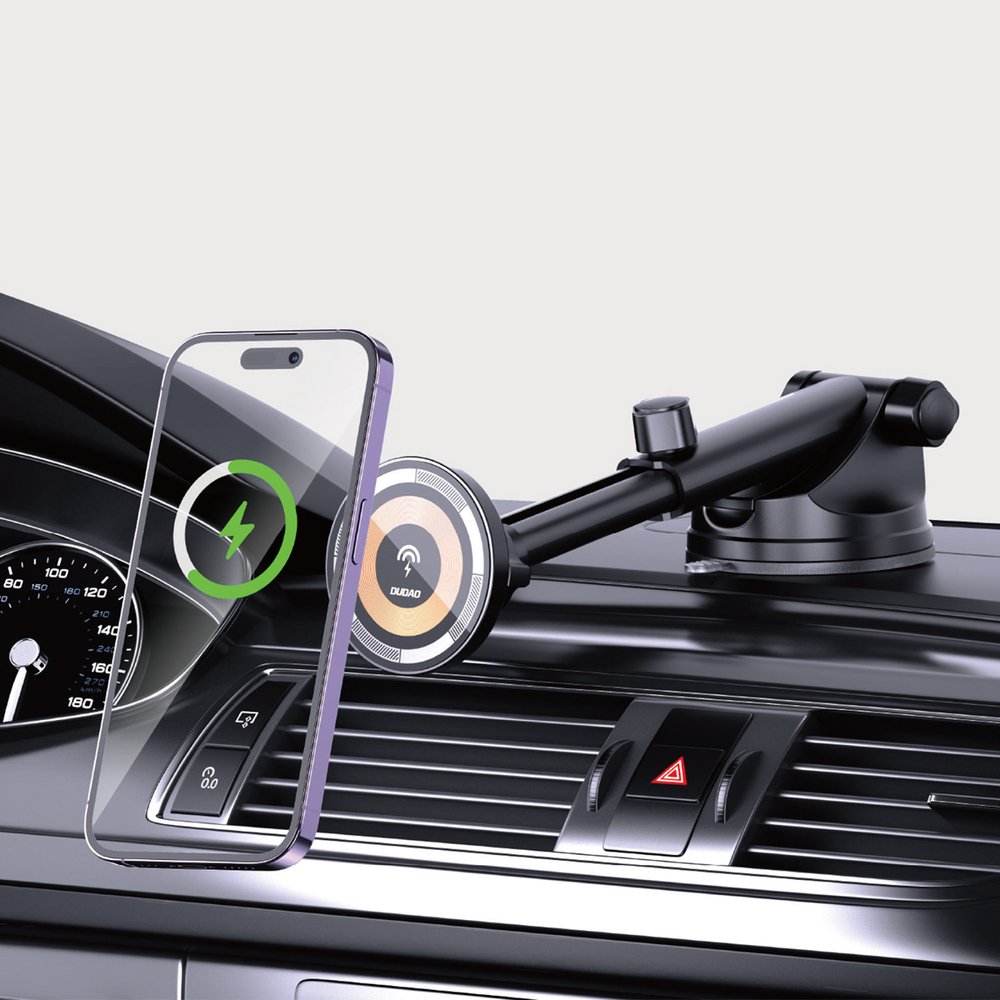 Dudao F12MAX+ automobilinis laikiklis su 15 W belaidžiu įkrovikliu, suderinamas su MagSafe – juodas - Image 11