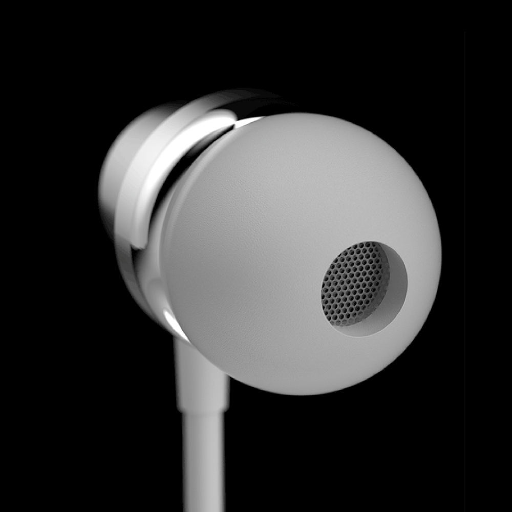 in-ear with remote control - white