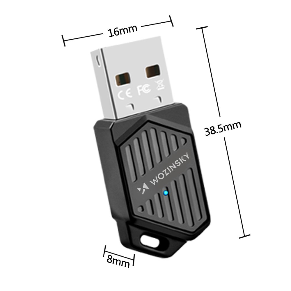 Wozinsky WAX-900 dviejų dažnių USB Wi-Fi 6 adapteris su Bluetooth 5.4 – juodas - Image 2