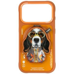 Nimmy Cool&Cute 2.0 Dog Case for iPhone 17 Pro with Magnetic Hanger - Orange