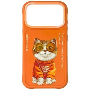 Nimmy Glasses Cool Cat Case for iPhone 17 Pro Max - Orange