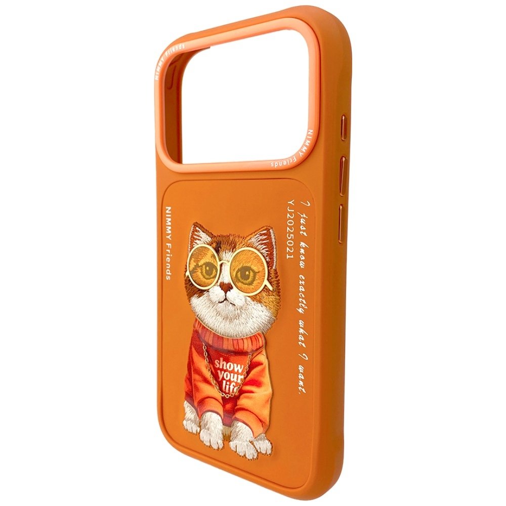Nimmy Glasses Cool Cat dėklas iPhone 17 Pro Max – oranžinis - Image 4
