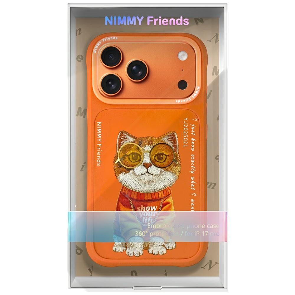 Nimmy Glasses Cool Cat dėklas iPhone 17 Pro – oranžinis - Image 7