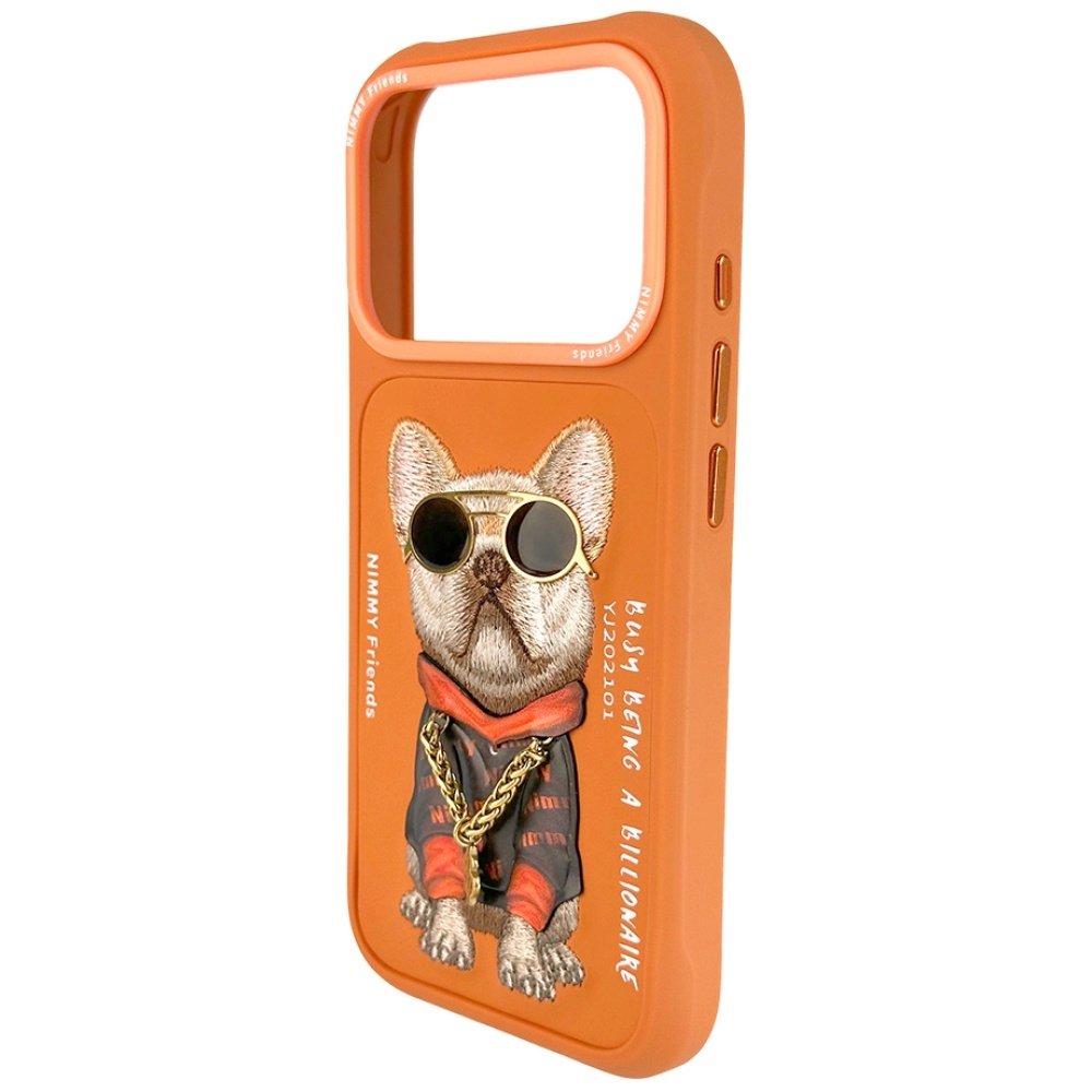 Nimmy Glasses Cool Dog dėklas iPhone 17 Pro – oranžinis - Image 4