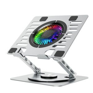 Wozinsky WDCX-X16-AS CoolBase RGB 360° cooling stand for laptop and tablet - silver