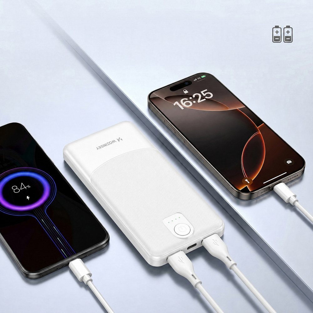 Wozinsky Wpower WPBBK-3 10000 mAh 10 W išorinė baterija su 2×USB-A – balta - Image 10