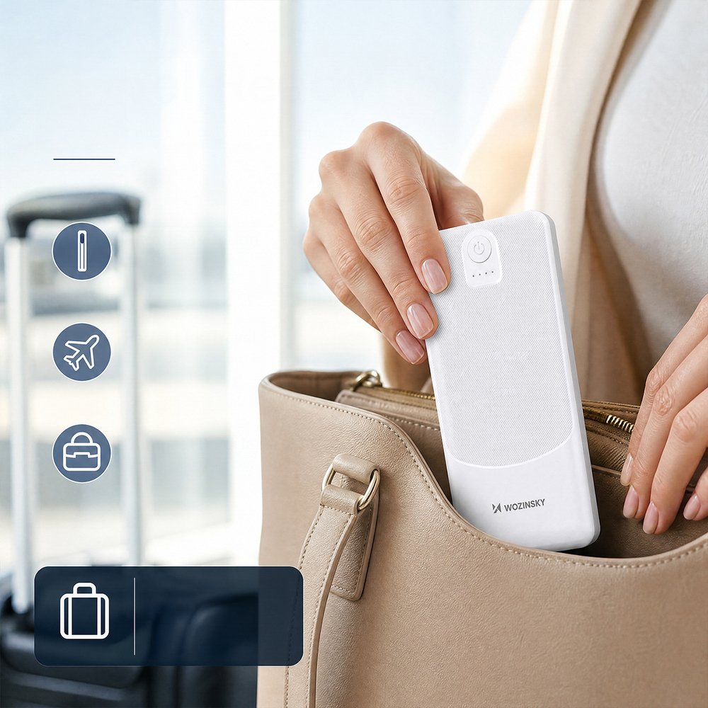Wozinsky Wpower WPBBK-3 10000 mAh 10 W išorinė baterija su 2×USB-A – balta - Image 9