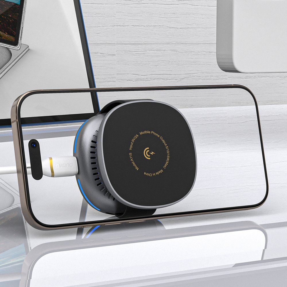 Dudao A11S 3 viename belaidis įkroviklis, suderinamas su MagSafe telefonui, išmaniajam laikrodžiui ir ausinėms – juodas - Image 6