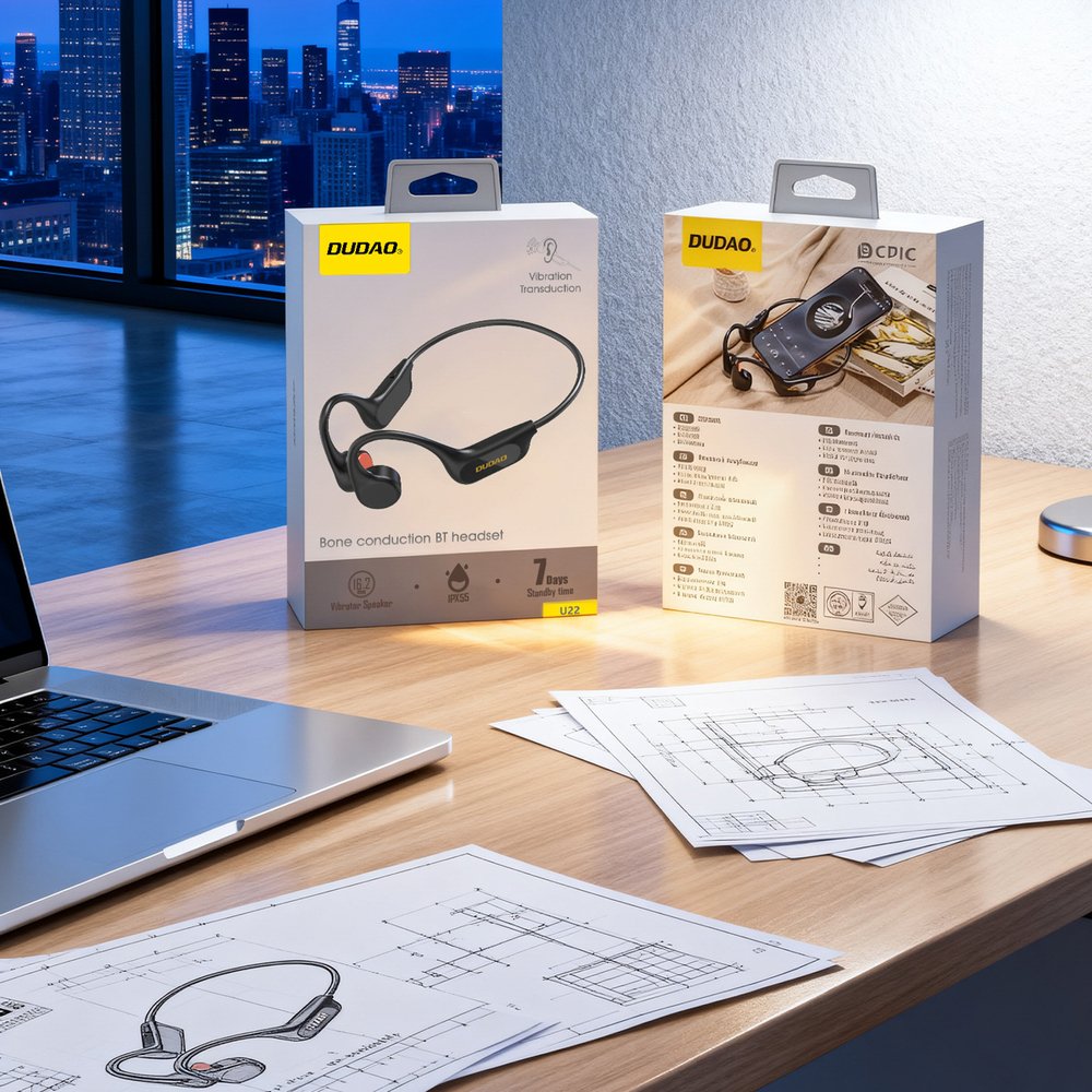 Dudao U22 Bluetooth 5.2 kaulinio laidumo ausinės su lankeliu – juodos - Image 7