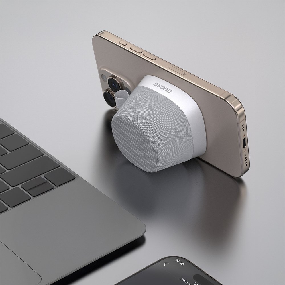 Dudao Y20 belaidė kolonėlė su magnetiniu tvirtinimu ir Bluetooth 5.3 – sidabrinė - Image 4
