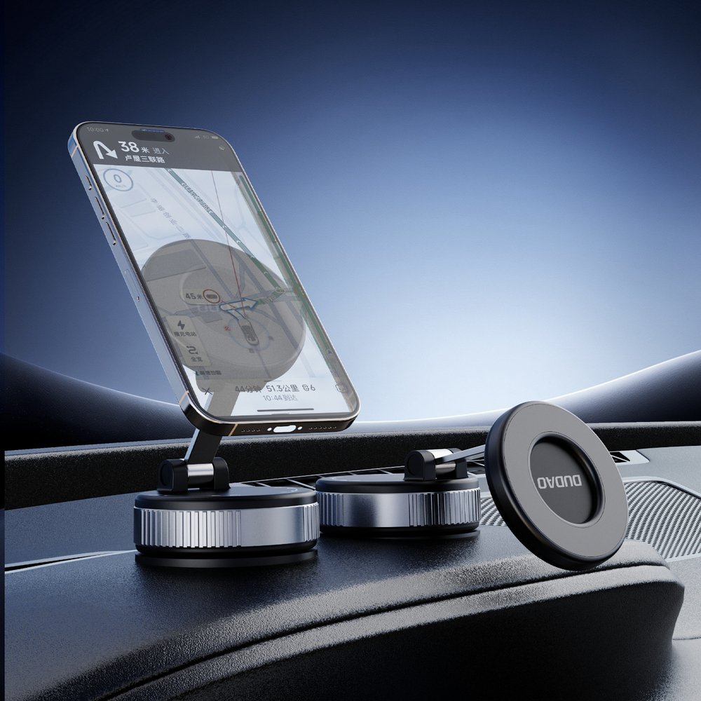 Dudao F24PRO MagSafe suderinamas automobilinis laikiklis su siurbtuku priekiniam stiklui arba prietaisų skydeliui – juodas - Image 7