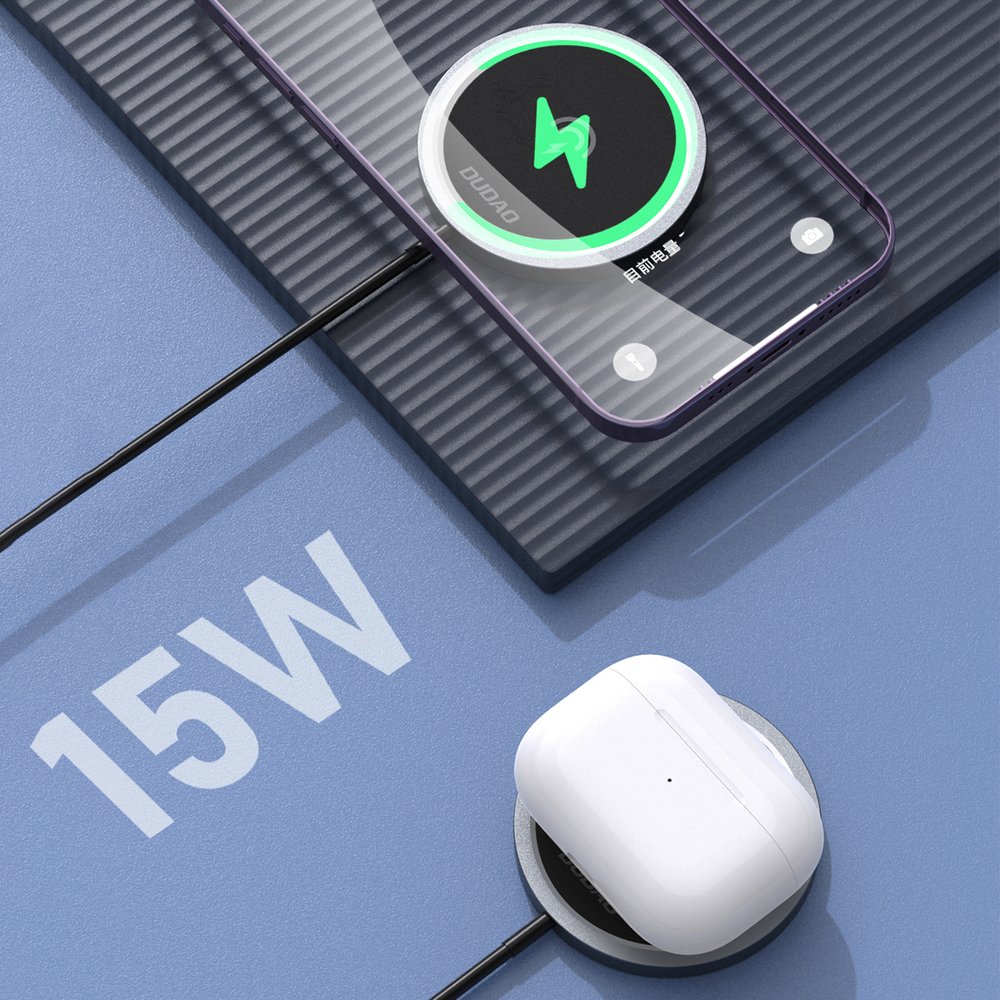 Dudao A12XS 15 W belaidis įkroviklis, suderinamas su MagSafe – juodas - Image 4