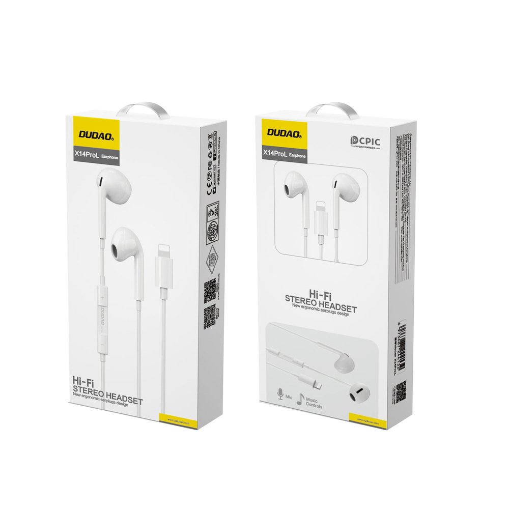 Dudao X14PROL-W1 Lightning įkišamos ausinės – baltos - Image 4
