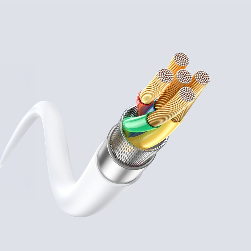 Dudao L25SL 30 W USB-A – Lightning laidas su minkštu silikoniniu pynimu, 1 m – baltas - Image 3