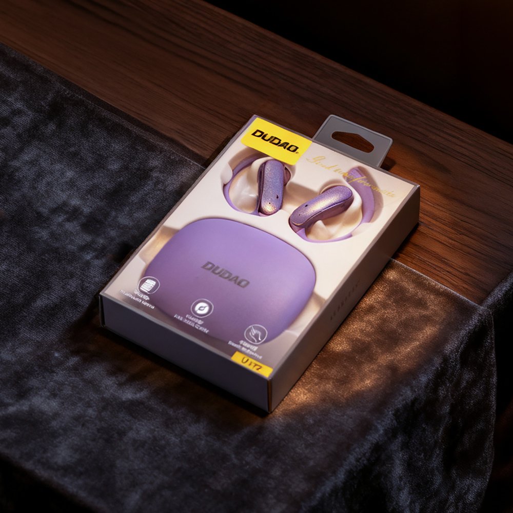 Dudao U17Z Bluetooth 5.3 OWS ausinės su ausų kabliukais – violetinės - Image 3