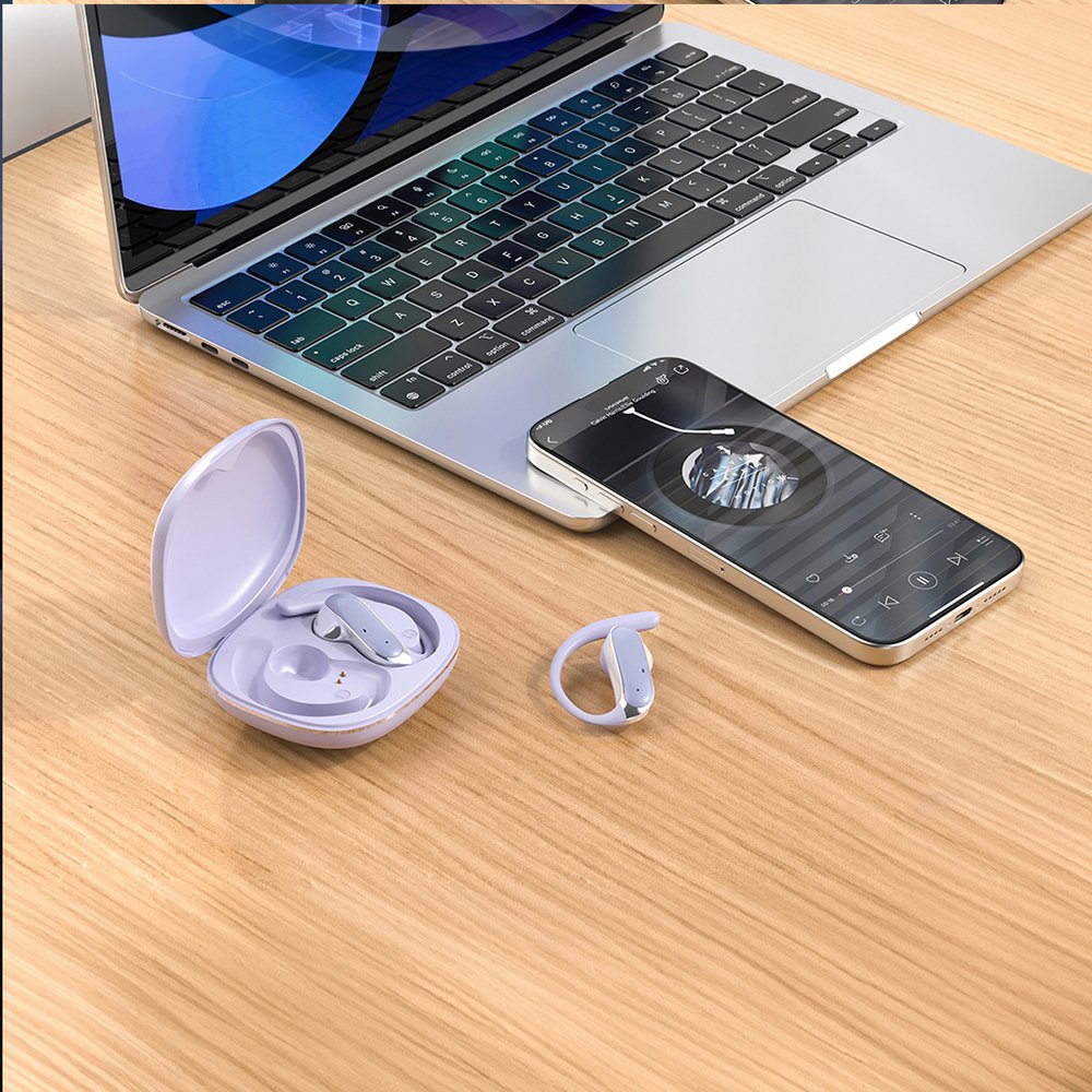 Dudao U17Z Bluetooth 5.3 OWS ausinės su ausų kabliukais – violetinės - Image 4