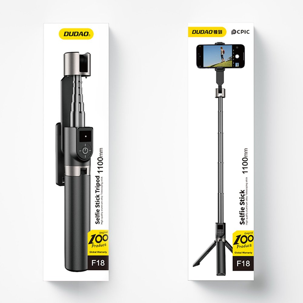 Dudao F18 asmenukių lazda 1,1 m su trikoju ir Bluetooth nuotolinio valdymo pulteliu – juoda - Image 8