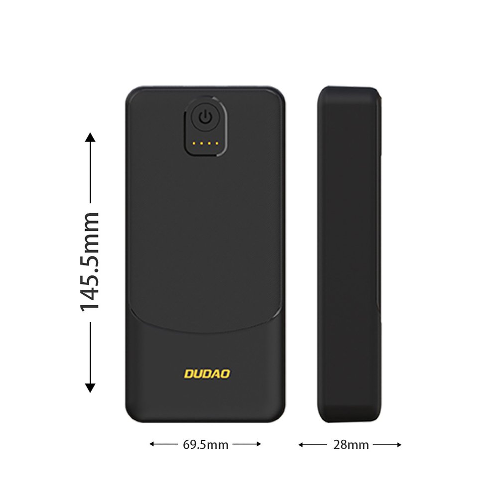 Dudao K10Pro 20000 mAh 2,4 A išorinė baterija su 2×USB-A – juoda - Image 4