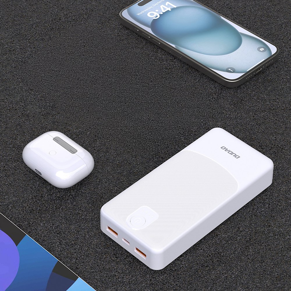 Dudao K10Pro 20000 mAh 2,4 A išorinė baterija su 2×USB-A – balta - Image 5
