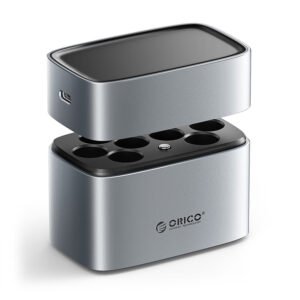 Orico EV8 AA Lithium Battery Charger with Storage Function - Silver